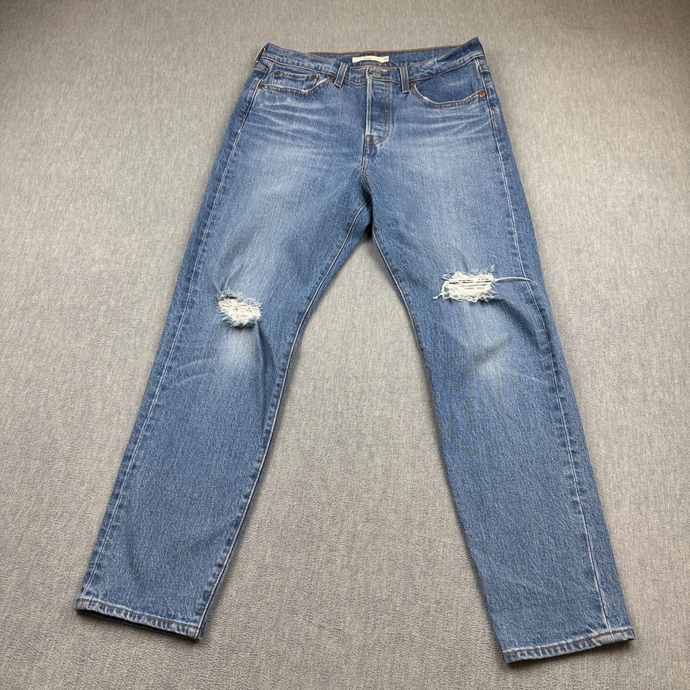 Levis Jeans Women 29 Blue Wedgie Straight High Rise Medium Wash Button Fly Pants